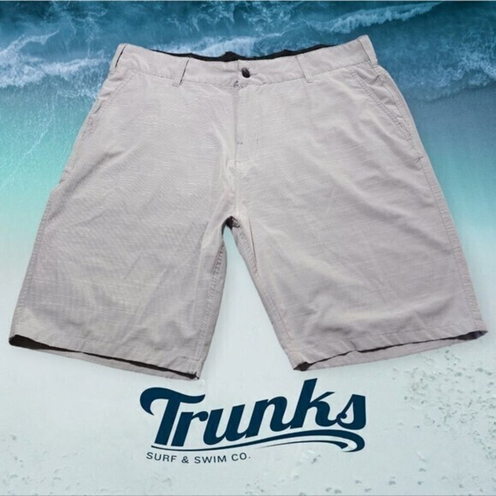 Trunks Surf & Swim Co Multi-Functional Shorts Mens Stretch‎ Hybrid Gray Size 38